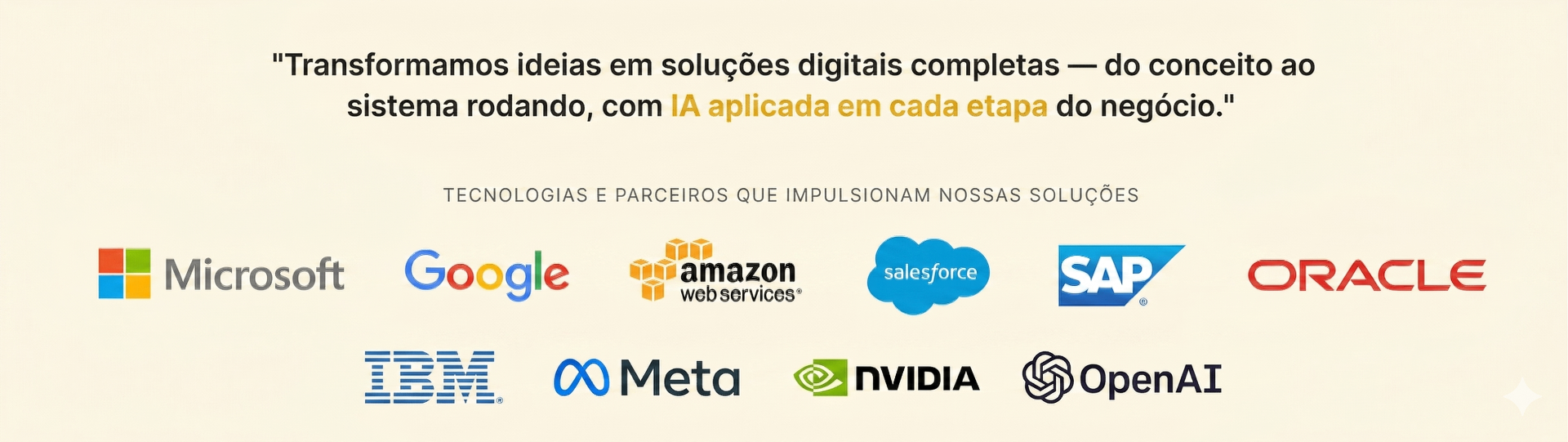 Tecnologias e parceiros que impulsionam nossas soluções